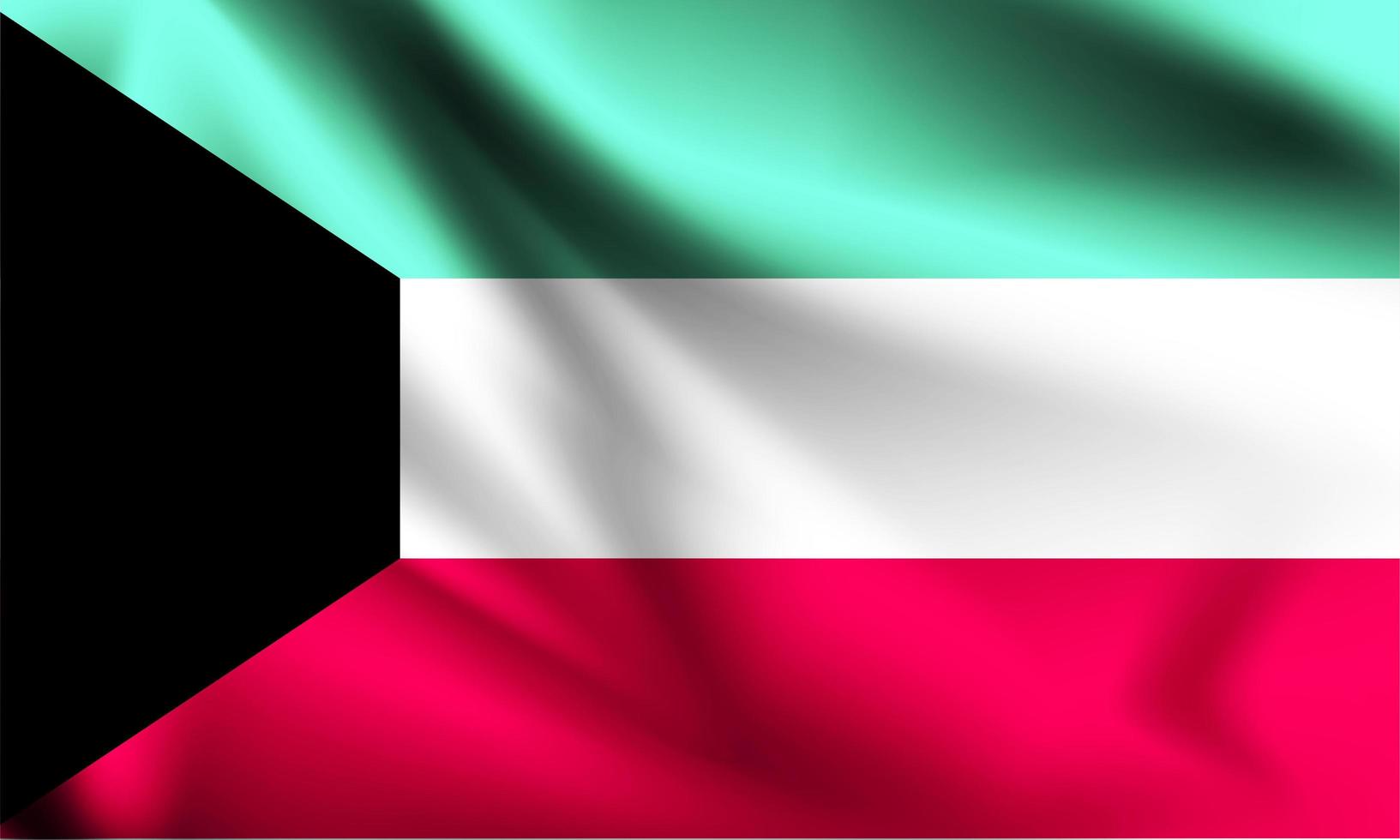 bandeira 3d do kuwait vetor
