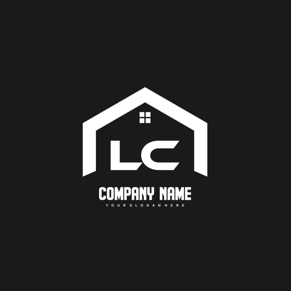 lc letras iniciais vetor de design de logotipo para construção, casa, imóveis, construção, propriedade.