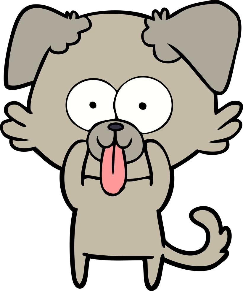 cão de desenho animado com língua de fora vetor