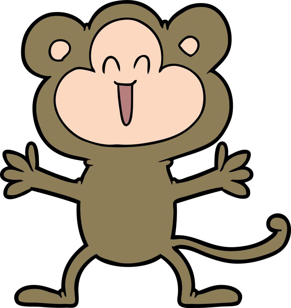 macaco feliz dos desenhos animados vetor