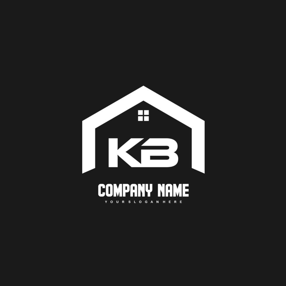 kb letras iniciais vetor de design de logotipo para construção, casa, imóveis, construção, propriedade.