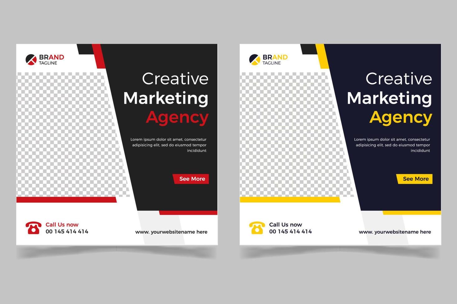 modelo de design de postagem de mídia social de marketing de negócios criativos, design de banner de mídia social vetor