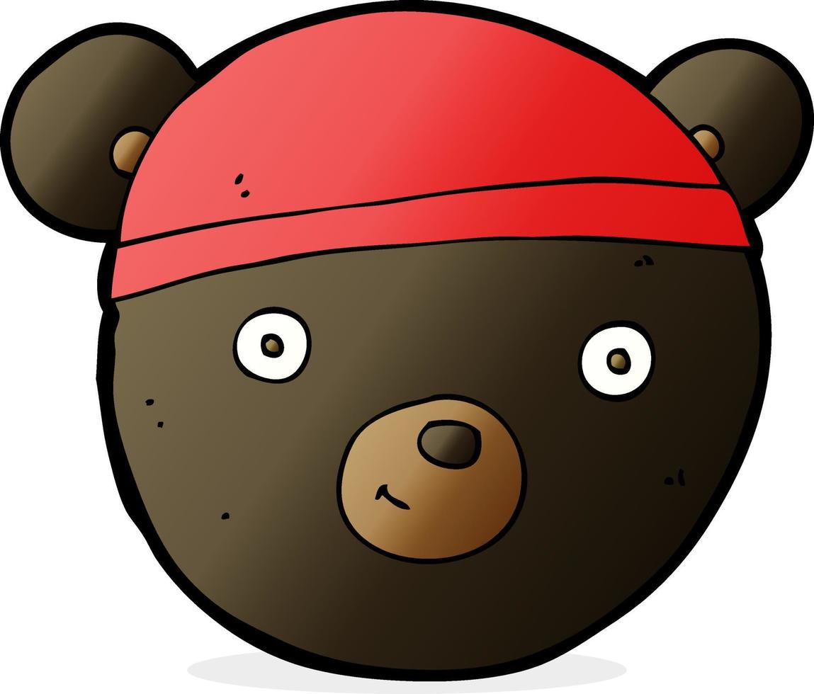 cara de urso preto dos desenhos animados vetor
