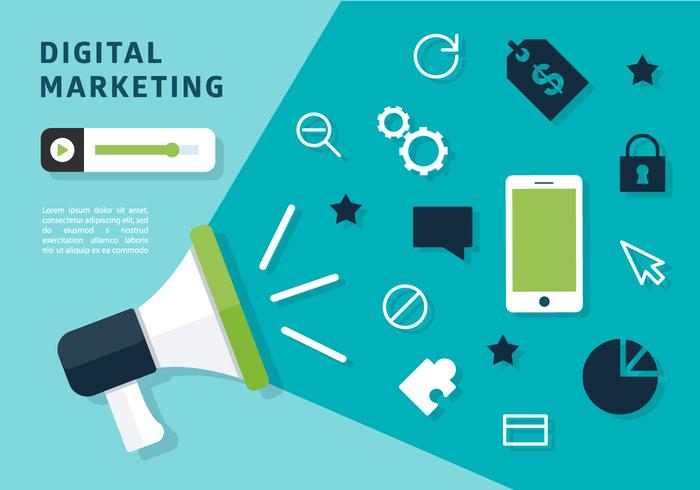 Vector de Megafone de Marketing Digital Gratuito