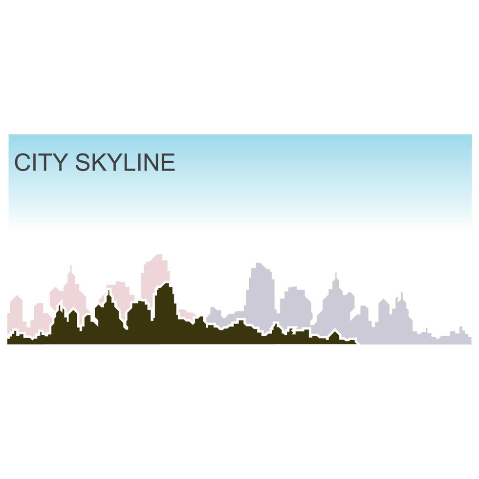 projeto de ilustração do horizonte da cidade silhueta. construção do panorama da paisagem da cidade vetor