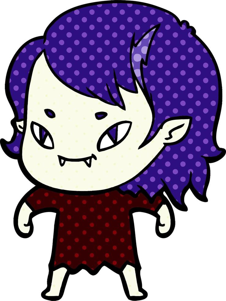 garota vampira amigável dos desenhos animados vetor