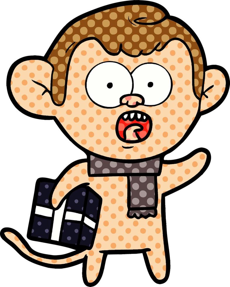 macaco chocado dos desenhos animados vetor