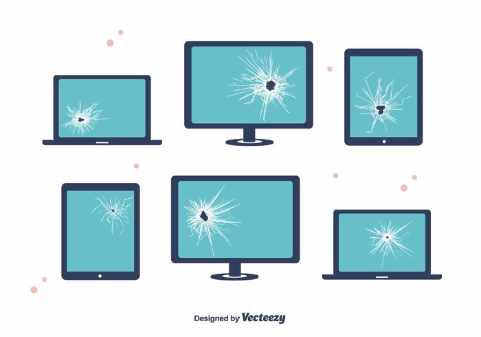 Vetor de dispositivos de tela quebrada