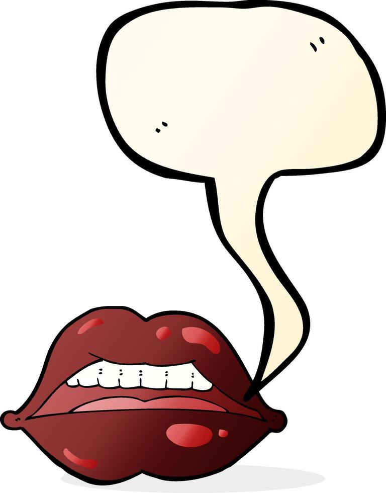 símbolo de lábios de halloween sexy dos desenhos animados com balão vetor