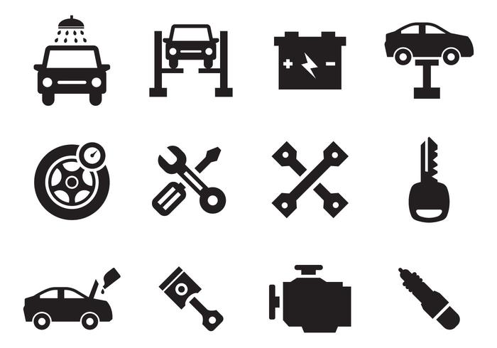 Vector grátis de ícones de manutenção de carros