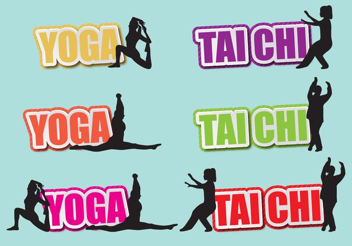 Tai Chi e Yoga Títulos vetor