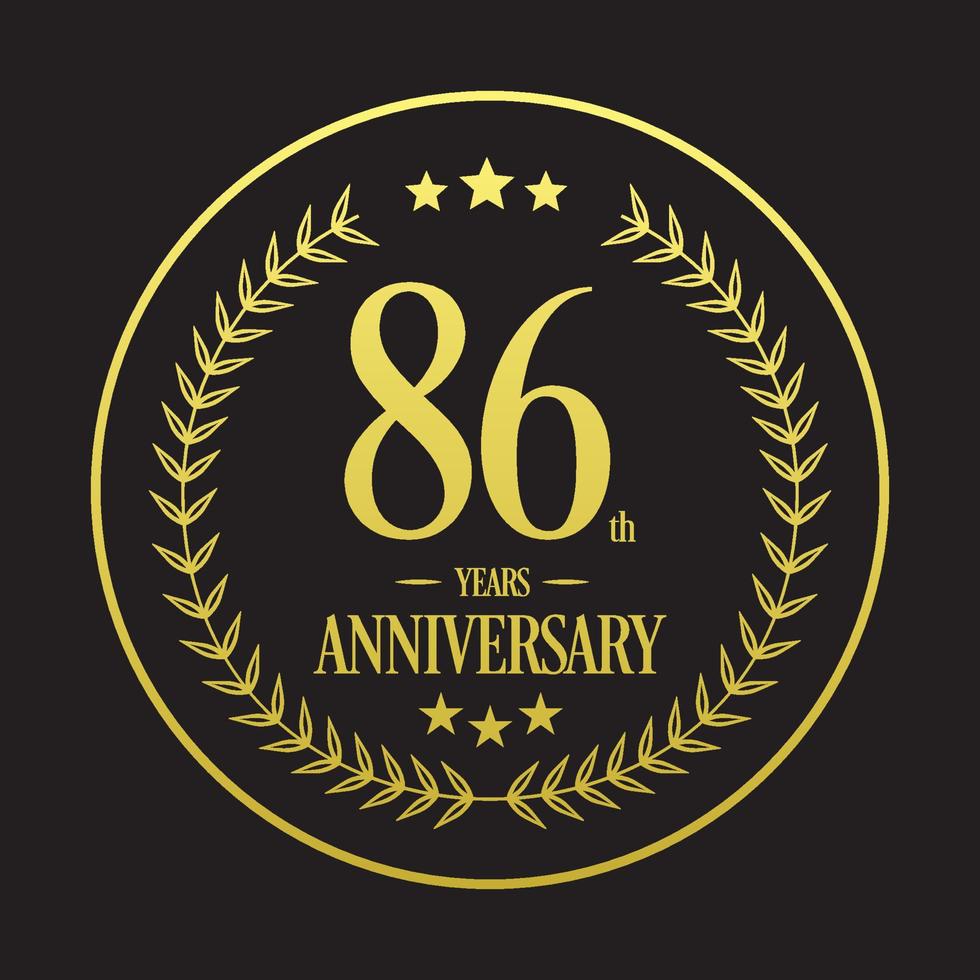 ilustração vetorial de logotipo de 86º aniversário de luxo. vetor