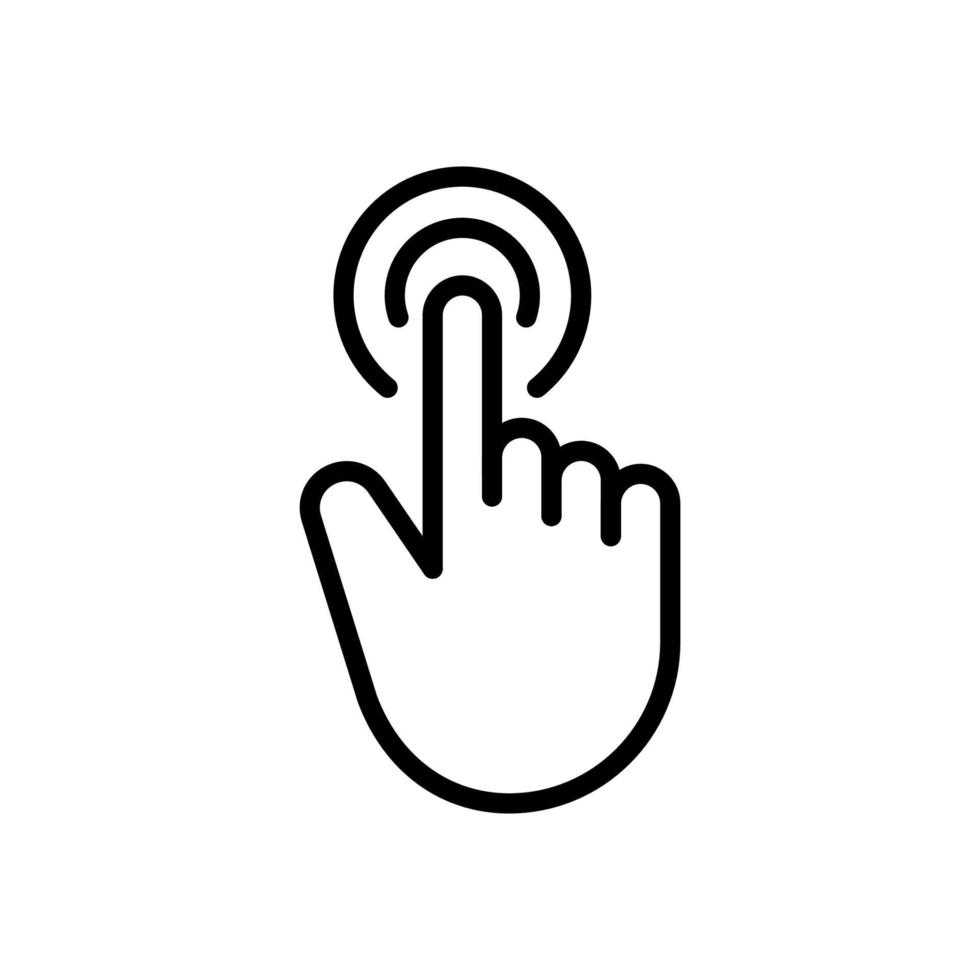 ícone de contorno de toque do dedo, vetor e ilustração.