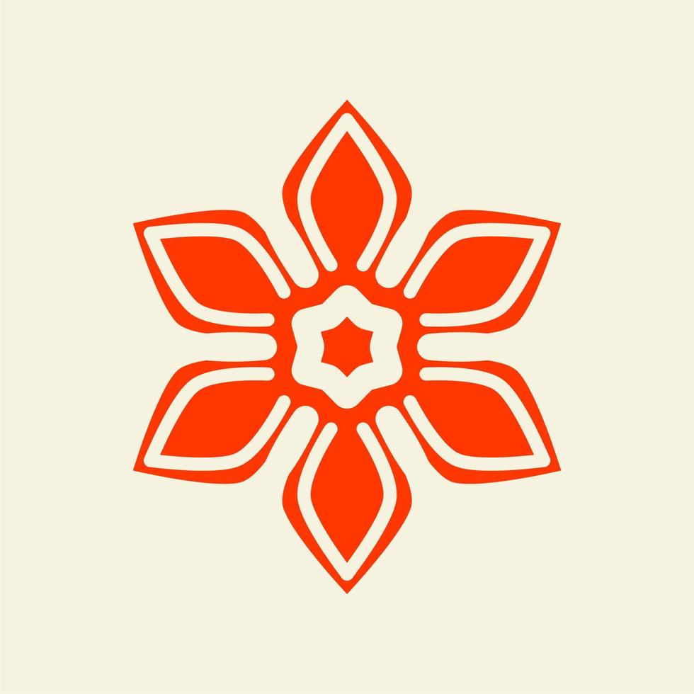 símbolo de flor mandala asiática. ilustração em vetor mandala padrão de flor. logotipo da flor
