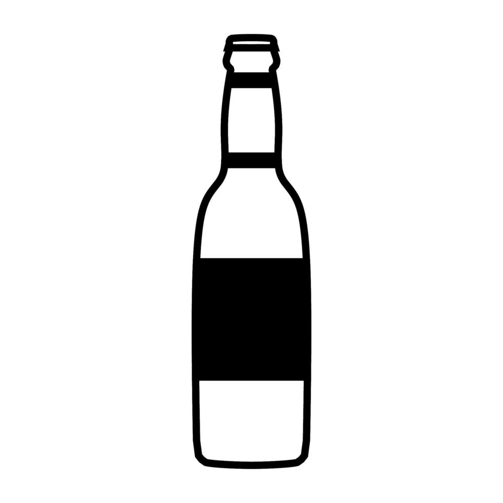 ícone de linha de garrafa de cerveja em fundo branco. elemento de ilustração vetorial e ilustração vetorial plana. símbolo, ilustração do logotipo e ícone de vetor de negócios.