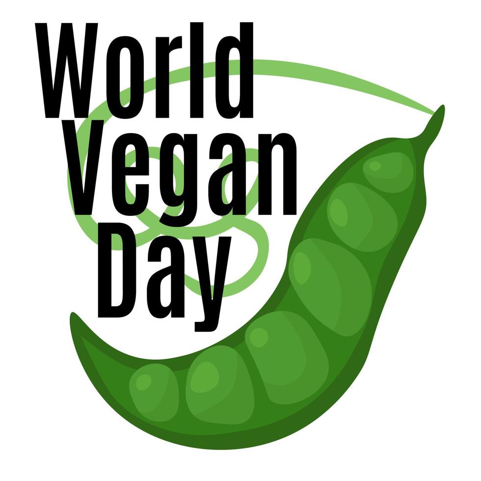 dia mundial do vegano, ideia para pôster, banner, panfleto ou cartão postal vetor