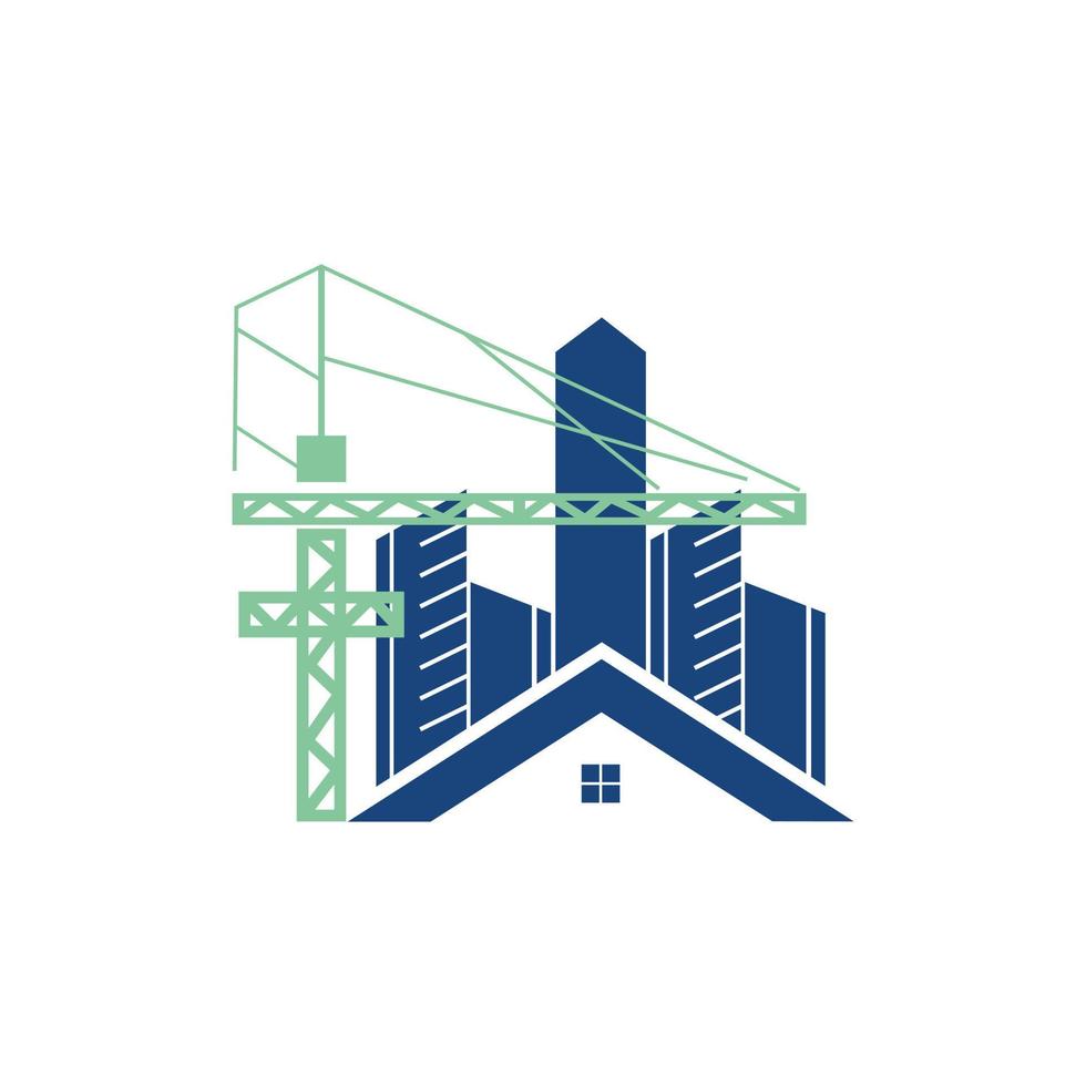 logotipo simples de propriedade de construção de casa vetor