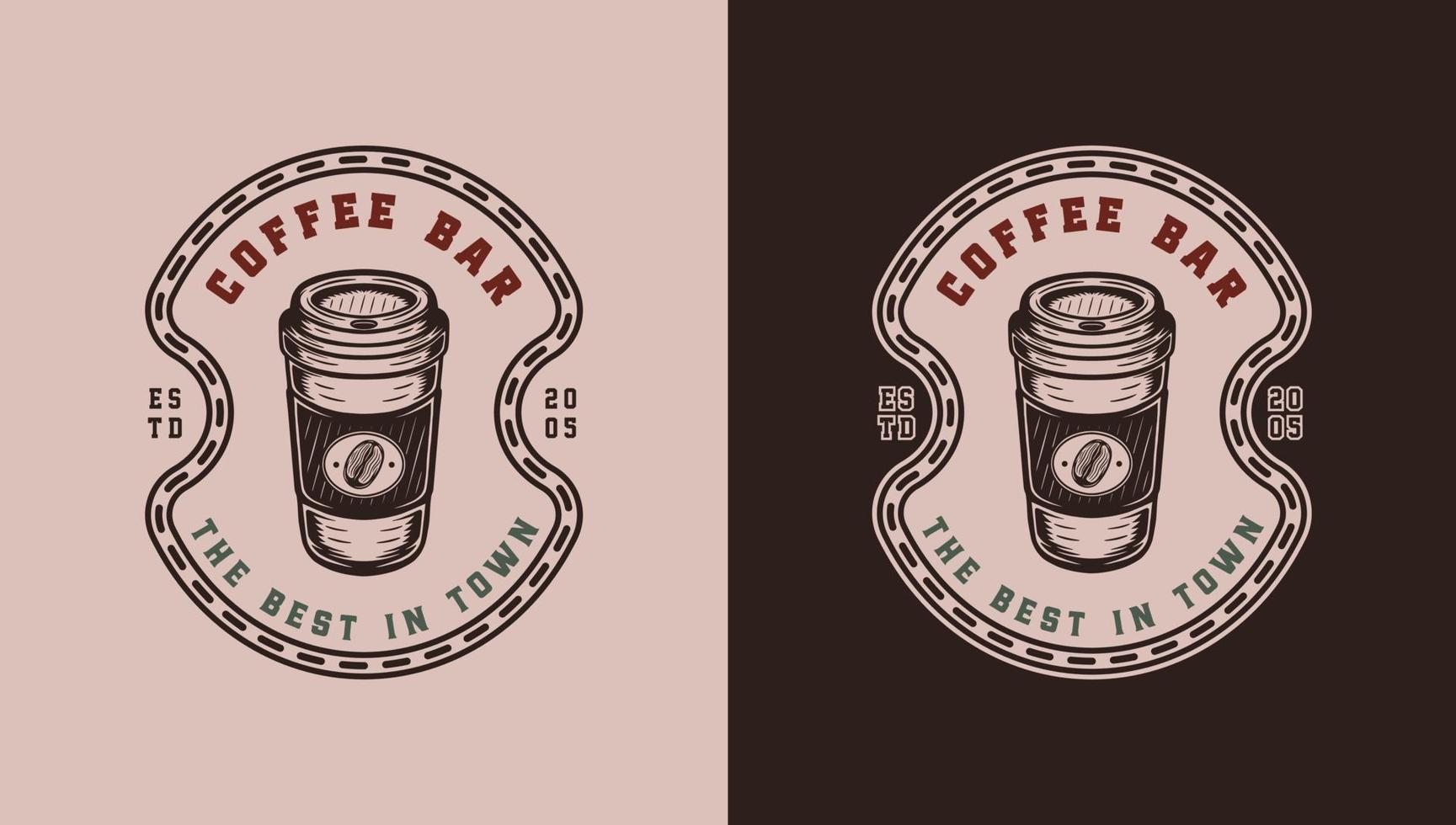 conjunto de emblema de café retrô vintage, logotipo, crachá, etiqueta. marca, pôster ou impressão. arte gráfica monocromática. ilustração vetorial. ilustração de estilo de gravura. vetor