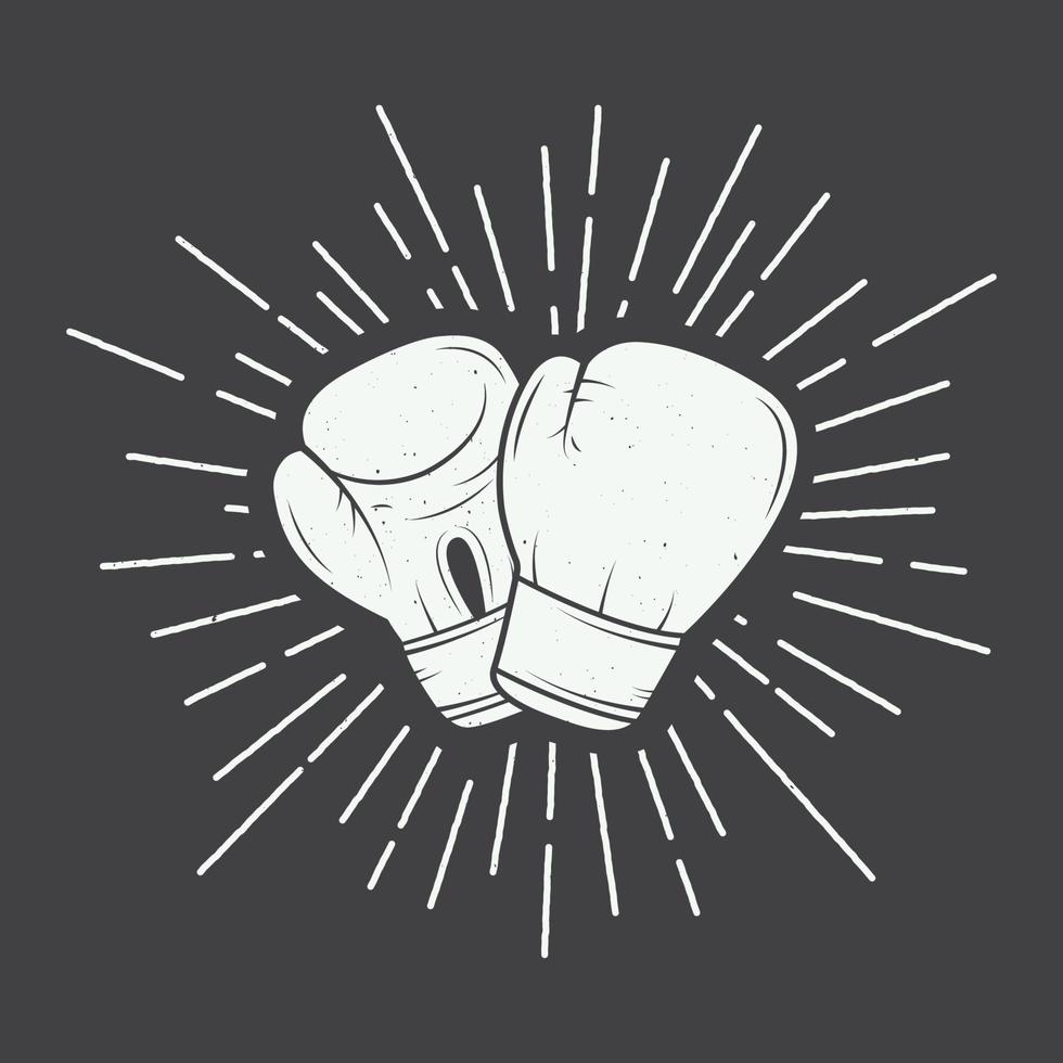 luvas de boxe em estilo vintage. ilustração vetorial vetor