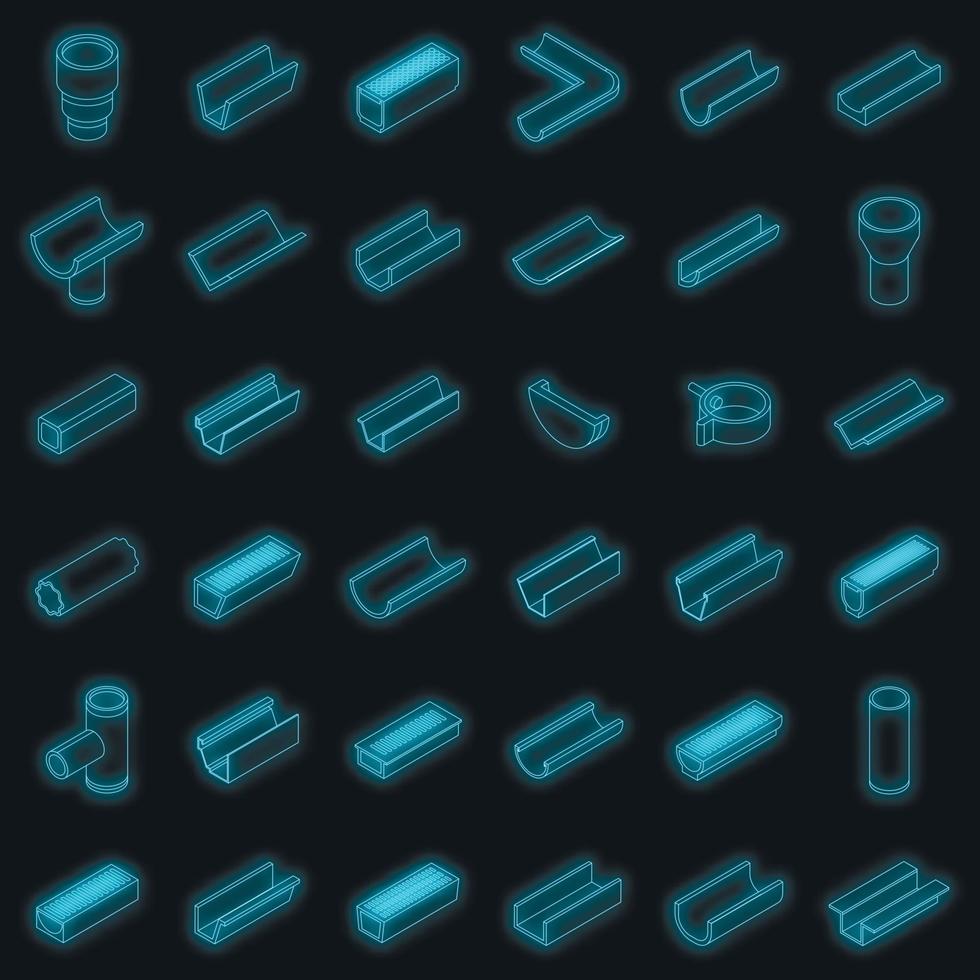 conjunto de ícones de calha vector neon