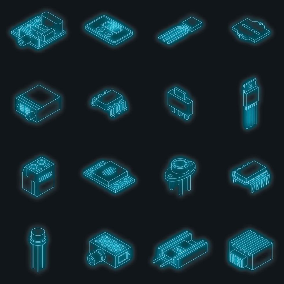 conjunto de ícones do regulador de tensão vector neon