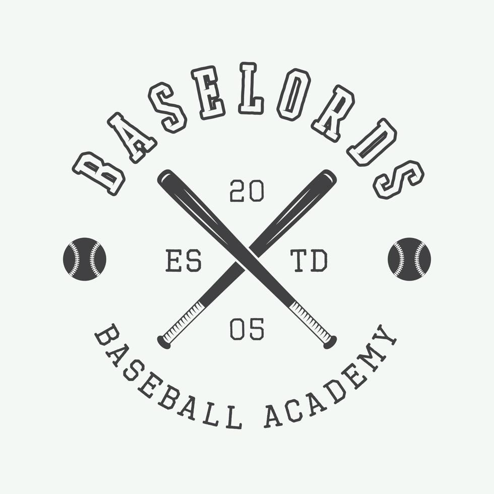 logotipo de beisebol vintage, emblema, crachá e elementos de design. ilustração vetorial vetor