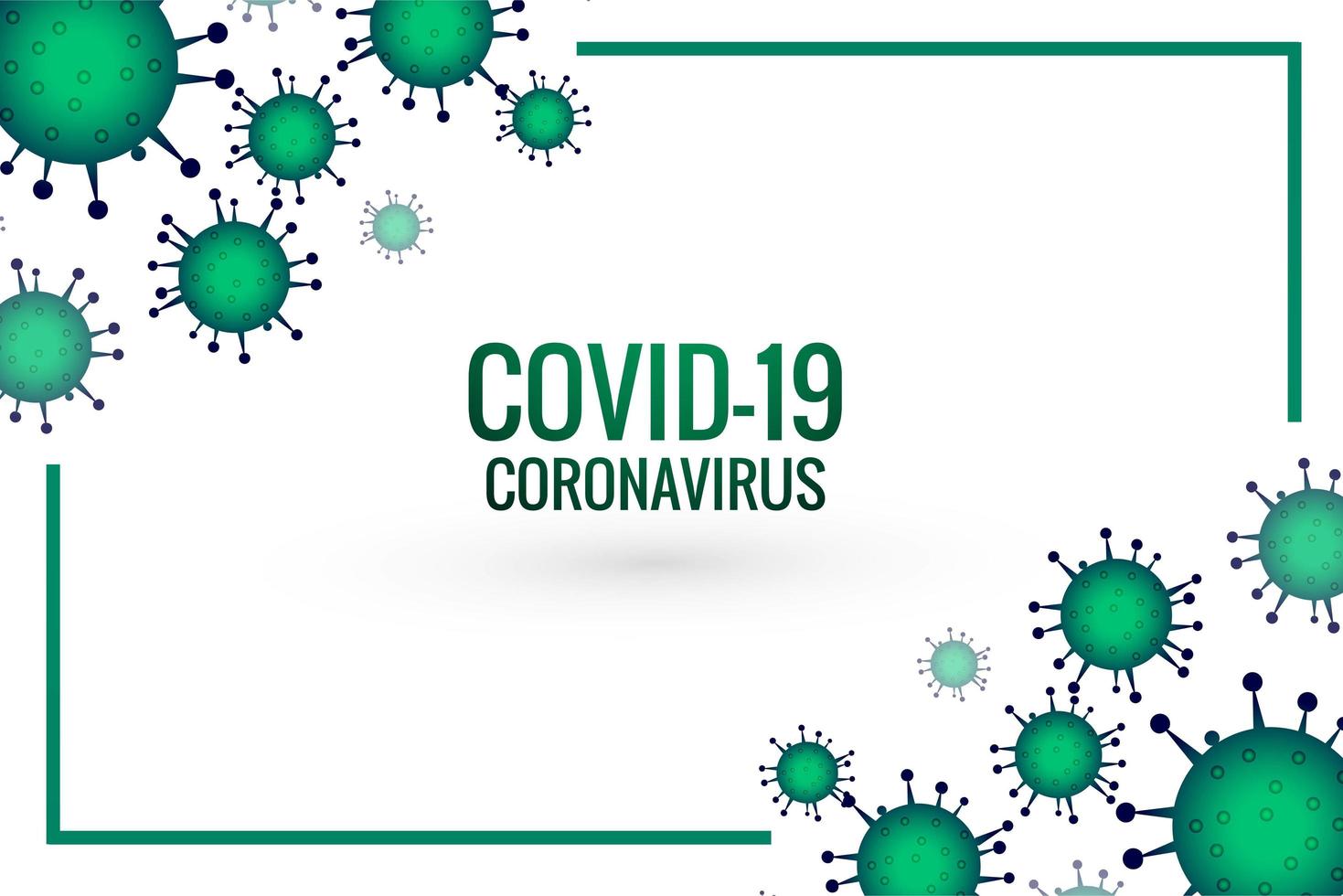 design de célula e quadro de surto de coronavírus verde vetor