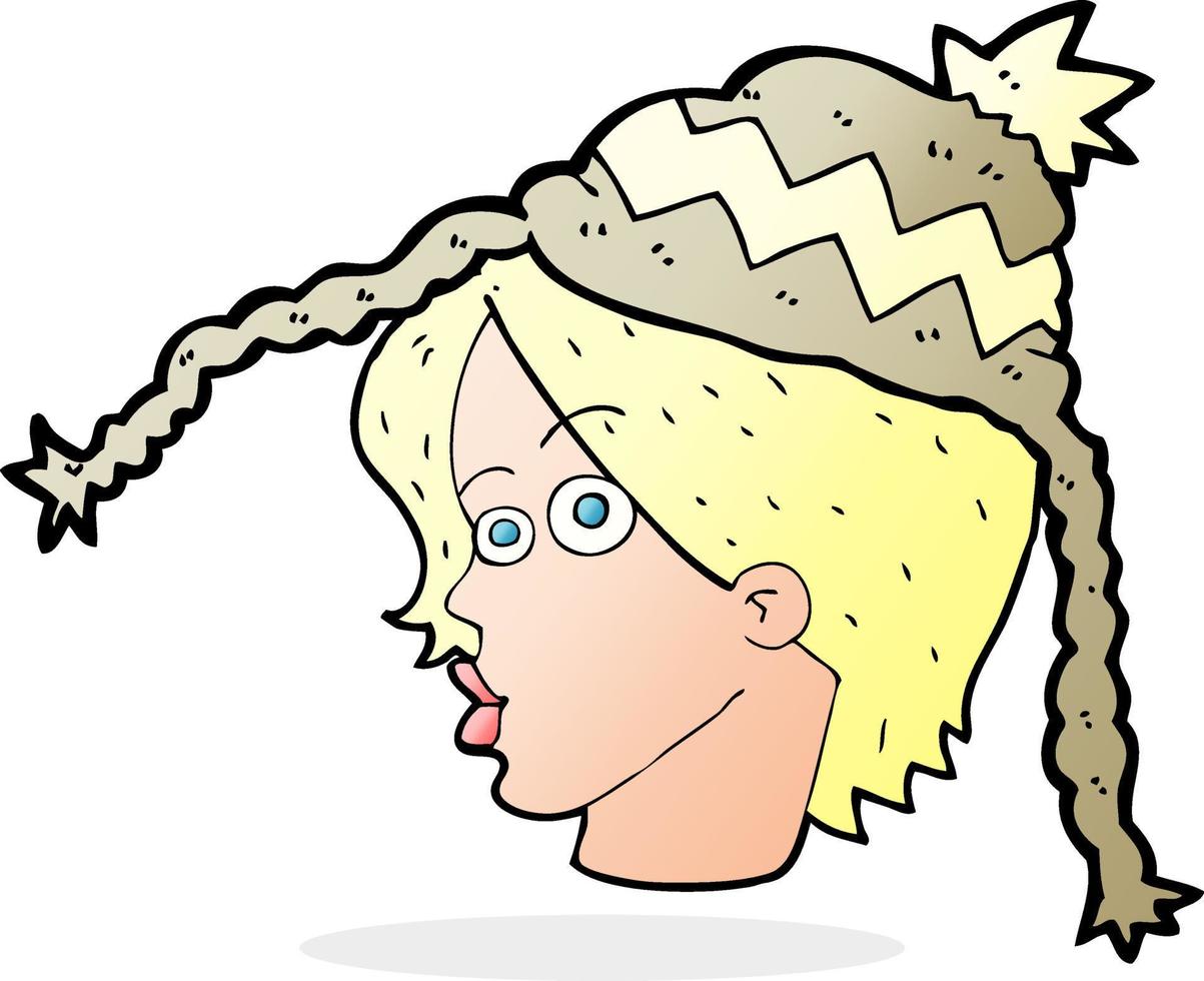 mulher de desenho animado com chapéu de inverno vetor