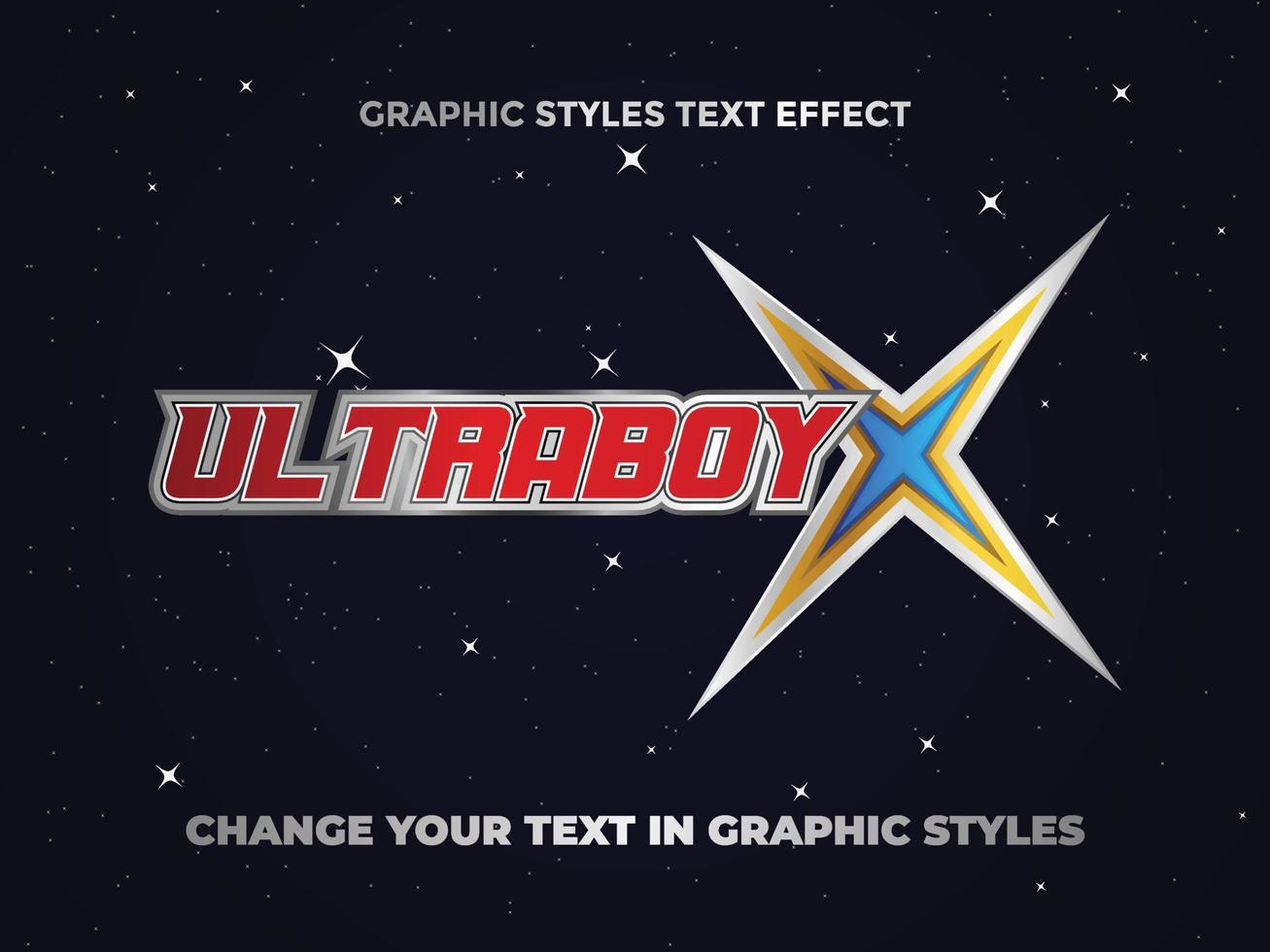 efeito de texto editável ultraboy x vermelho gradiente vetor