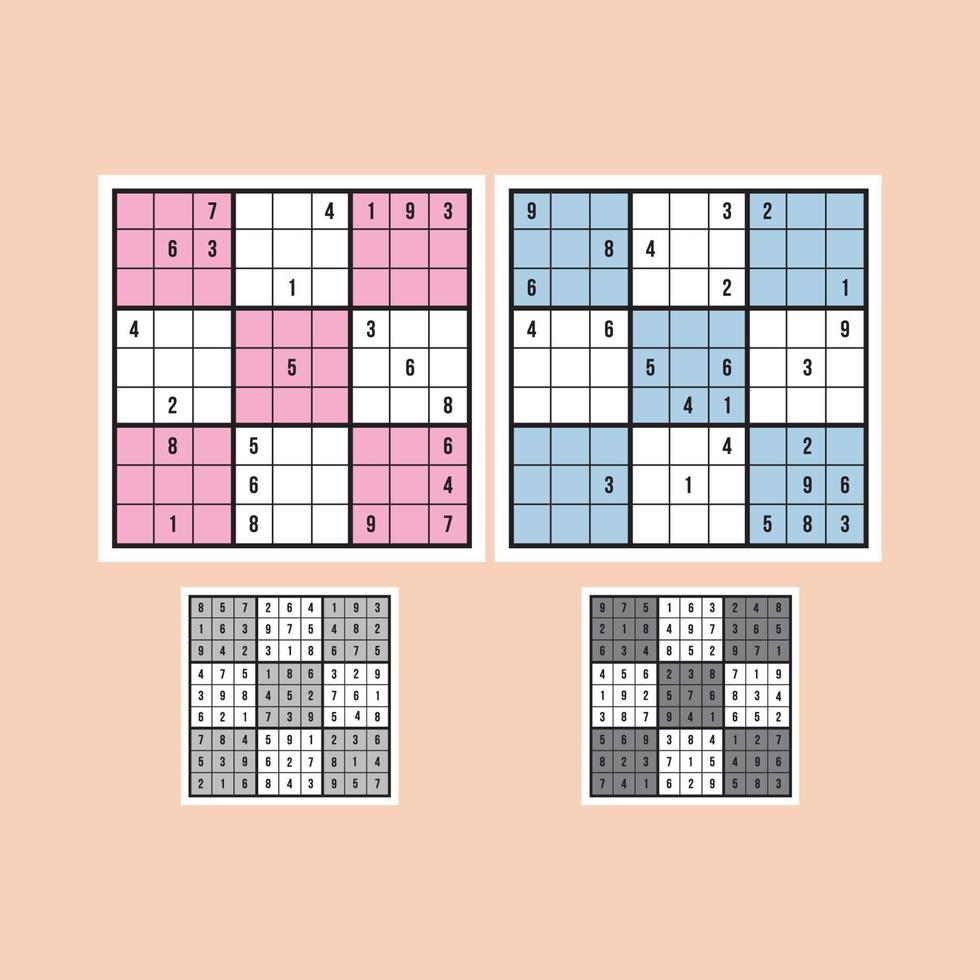 quebra-cabeça de sudoku rosa vetor