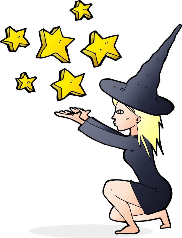bruxa de halloween dos desenhos animados vetor
