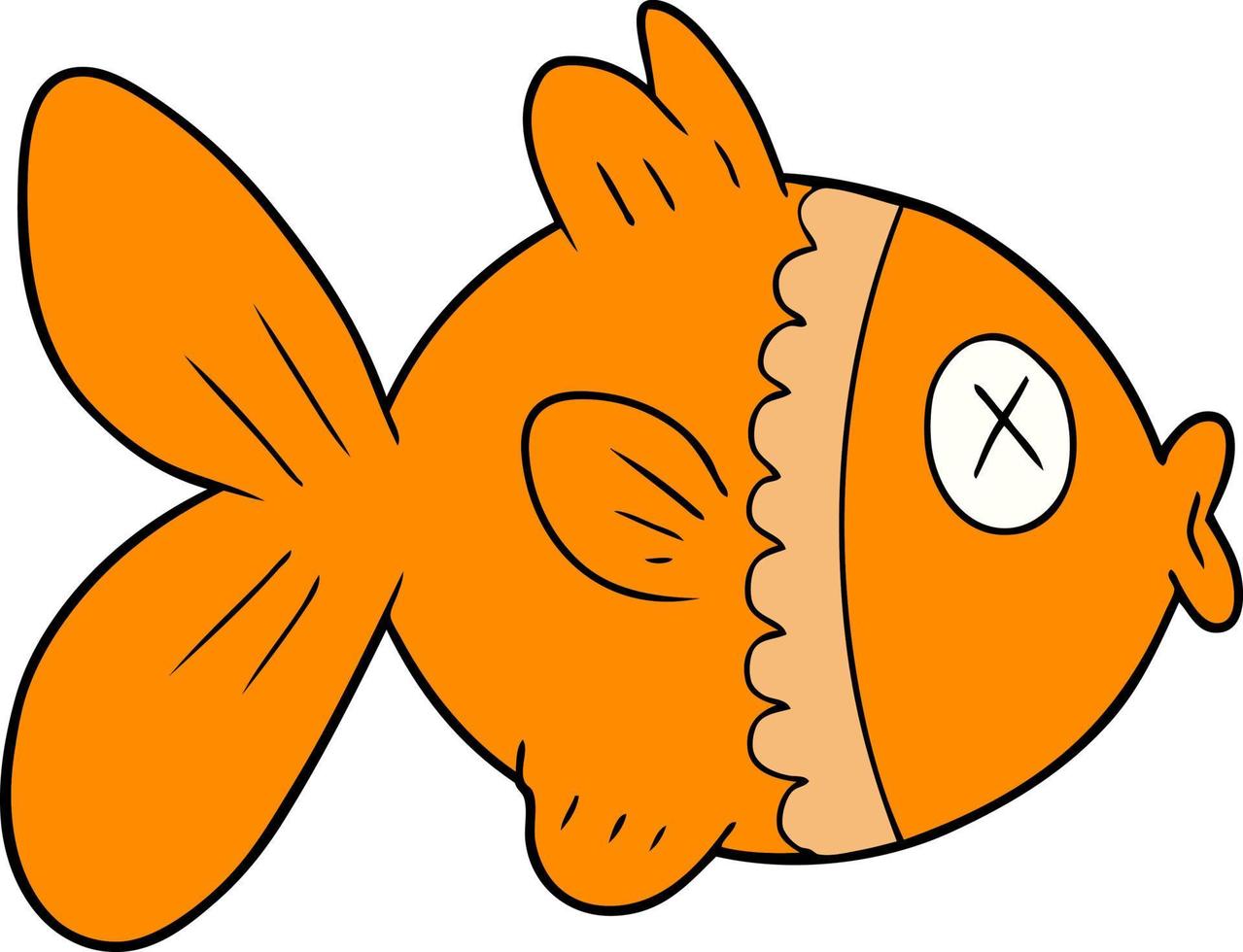 peixinho dourado dos desenhos animados de estilo de cor plana vetor