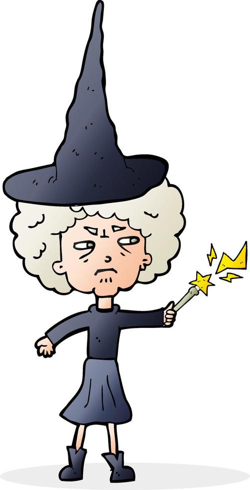 bruxa de halloween dos desenhos animados vetor
