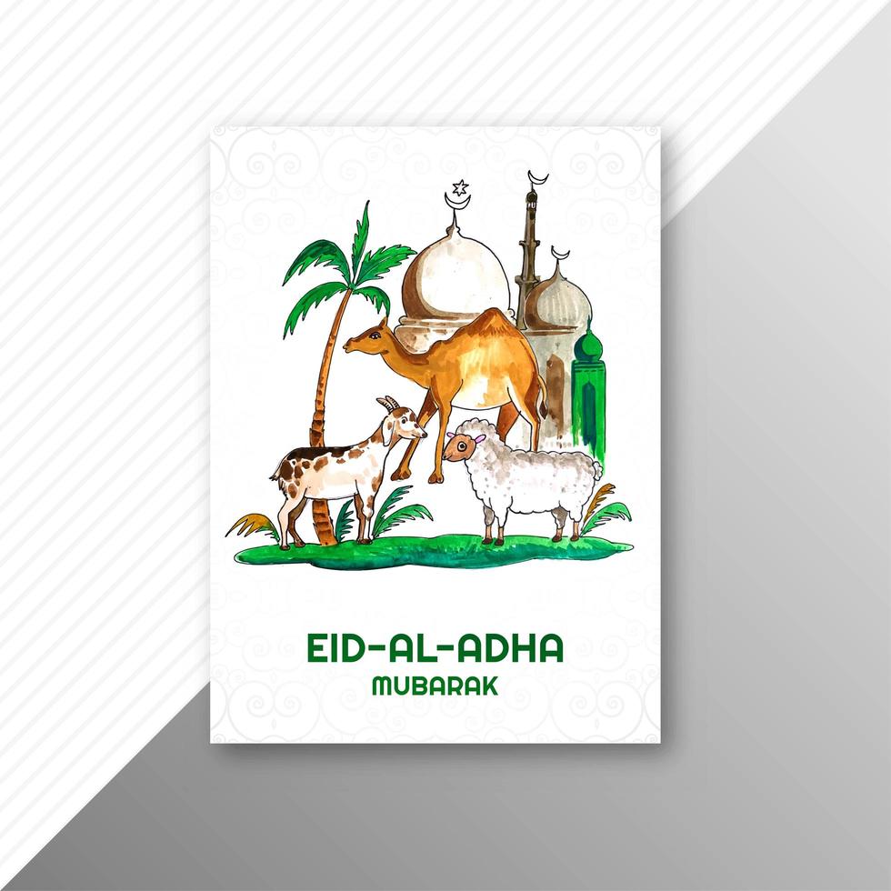 modelo de cartão bonito feriado eid al adha vetor