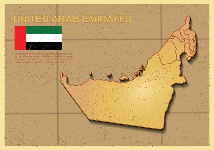 Mapa livre dos Emirados Árabes Unidos Ilustração vetor