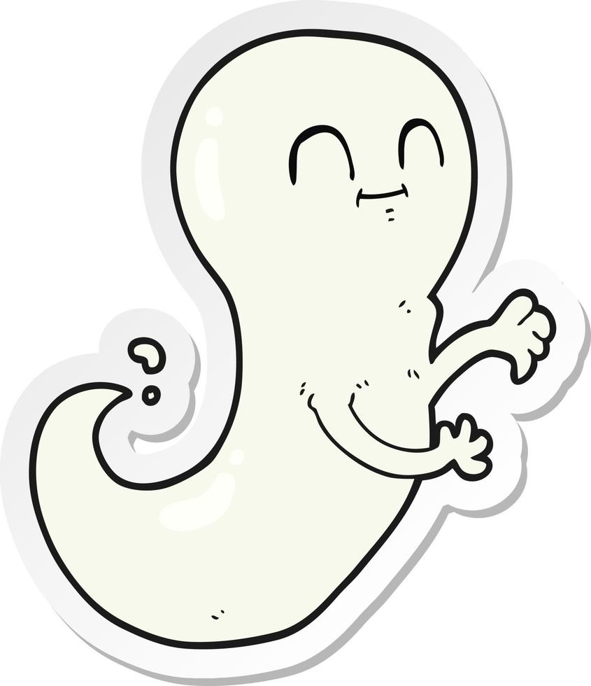 adesivo de um fantasma de desenho animado vetor