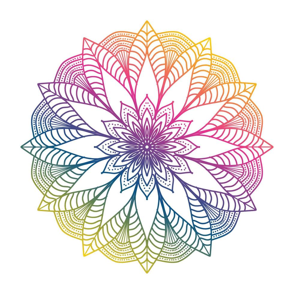 mandala de cor gradiente, fundo de design de mandala, design de mandala, design de papel de parede de arte de livro de colorir padrão de mandala, padrão de ladrilho, cartão de saudação, design de mandala definido, preto, design de mandala vetor