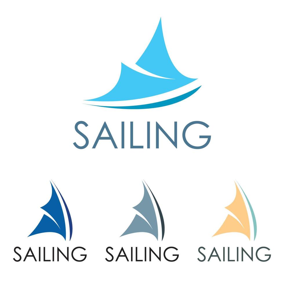 barco à vela, cruzeiros diários, viagens marítimas, ícone do logotipo vetorial vetor