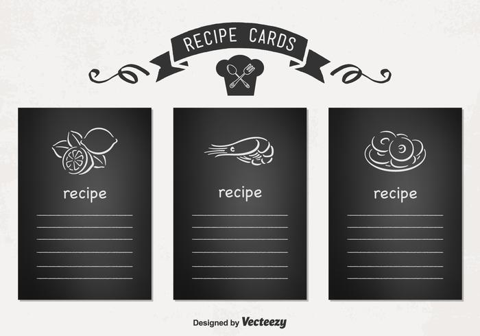 Cartões de receitas de vetores