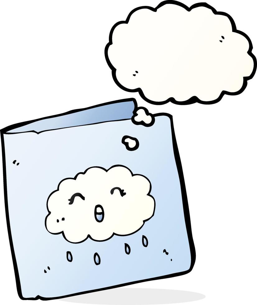 cartão de desenho animado com padrão de nuvem com balão de pensamento vetor