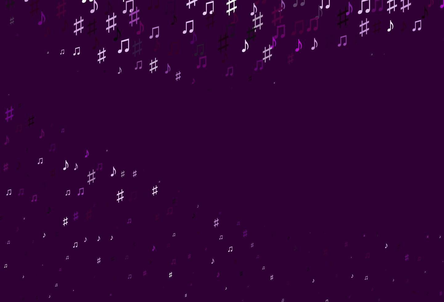 pano de fundo vector roxo claro com notas musicais.