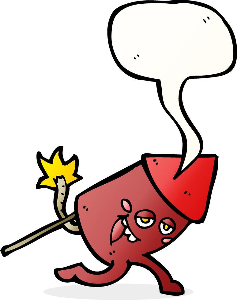 personagem de desenho animado de fogos de artifício com balão vetor