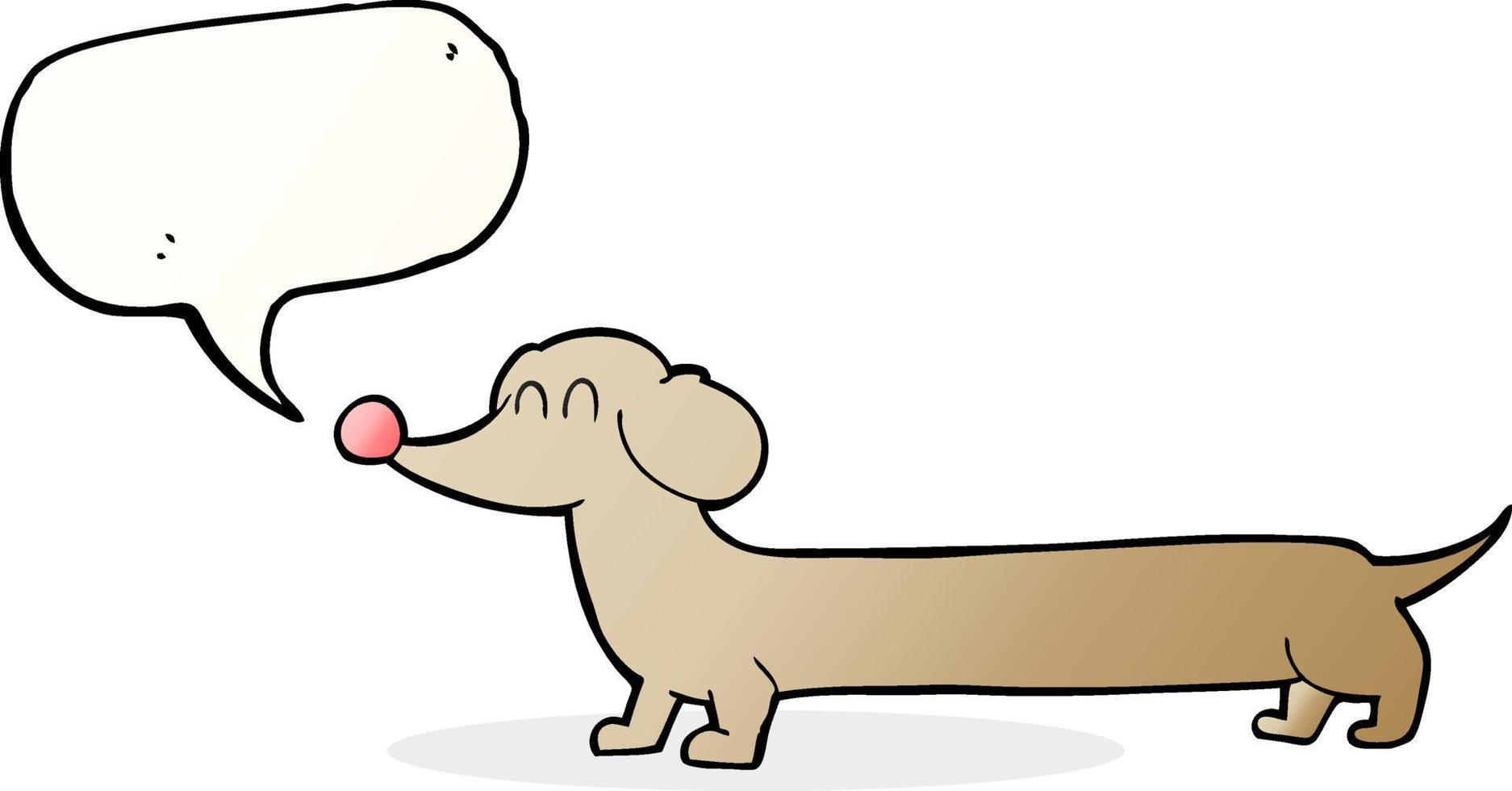 dachshund de desenho animado com balão vetor