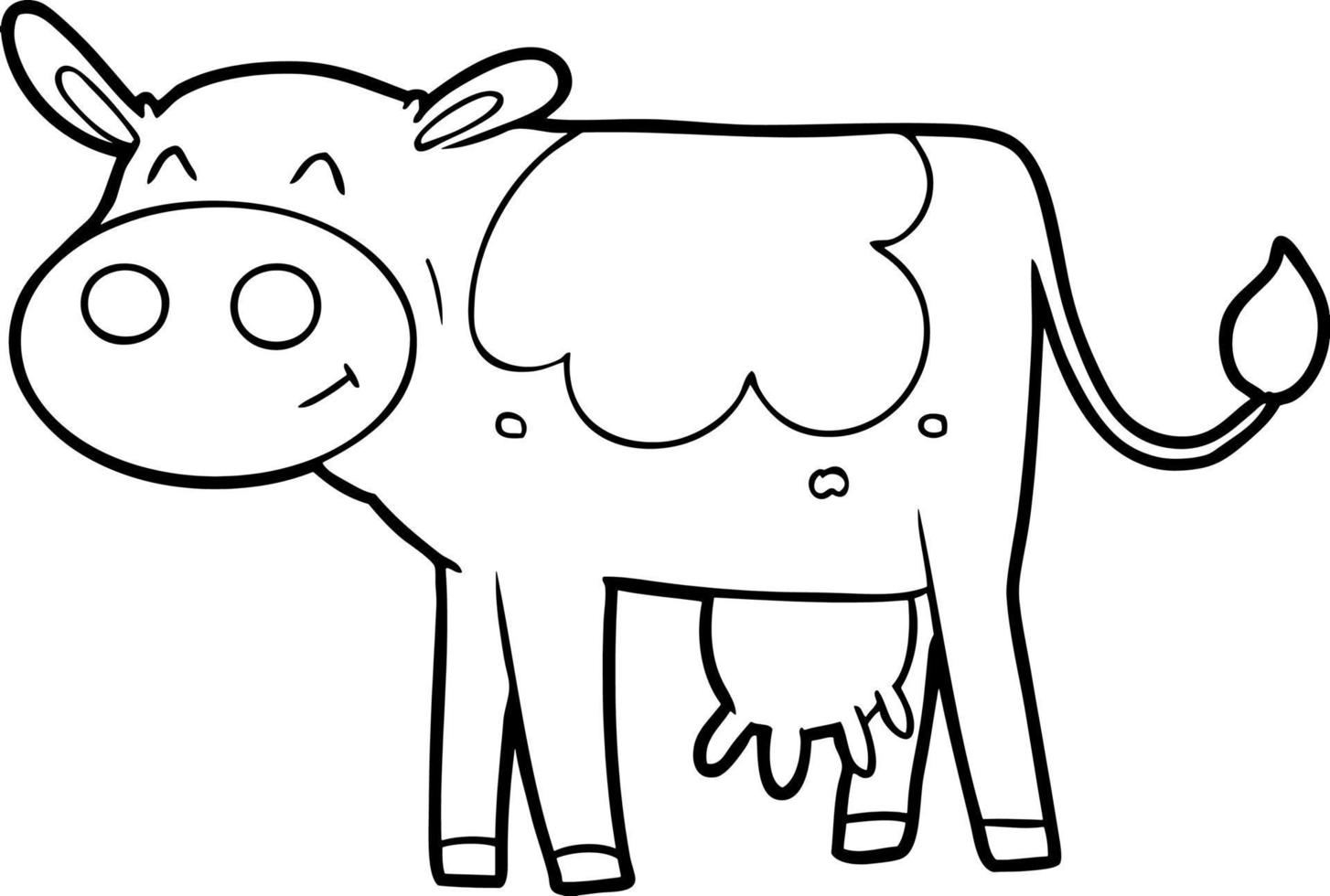 vaca feliz dos desenhos animados vetor