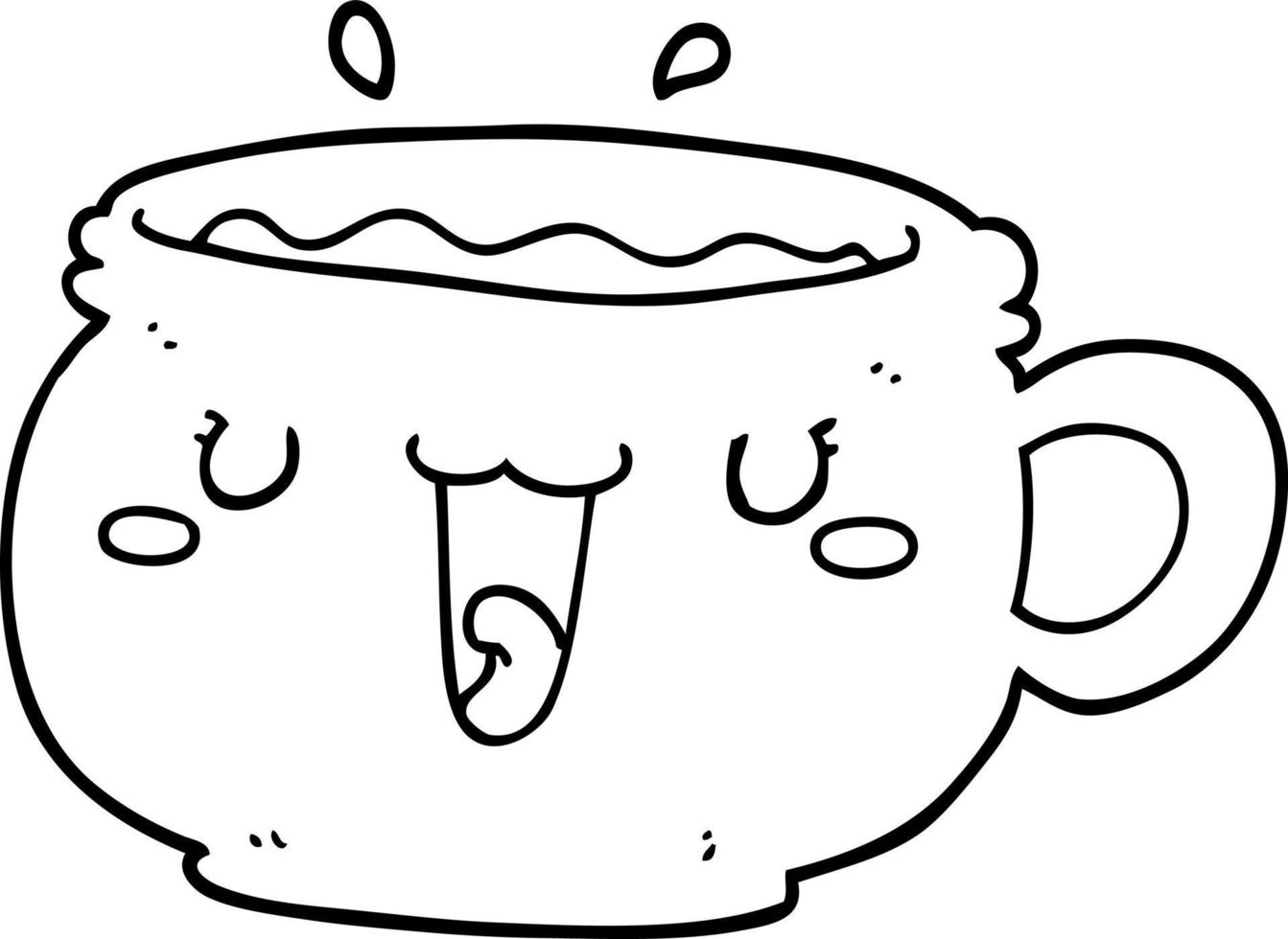 xícara de café bonito dos desenhos animados vetor