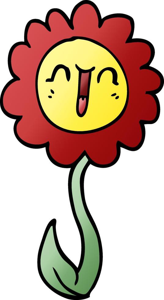 desenho animado doodle flor feliz vetor