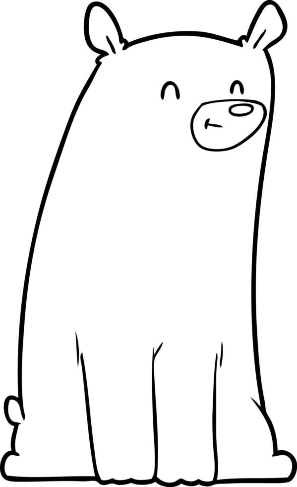 urso de desenho de linha de desenho animado vetor