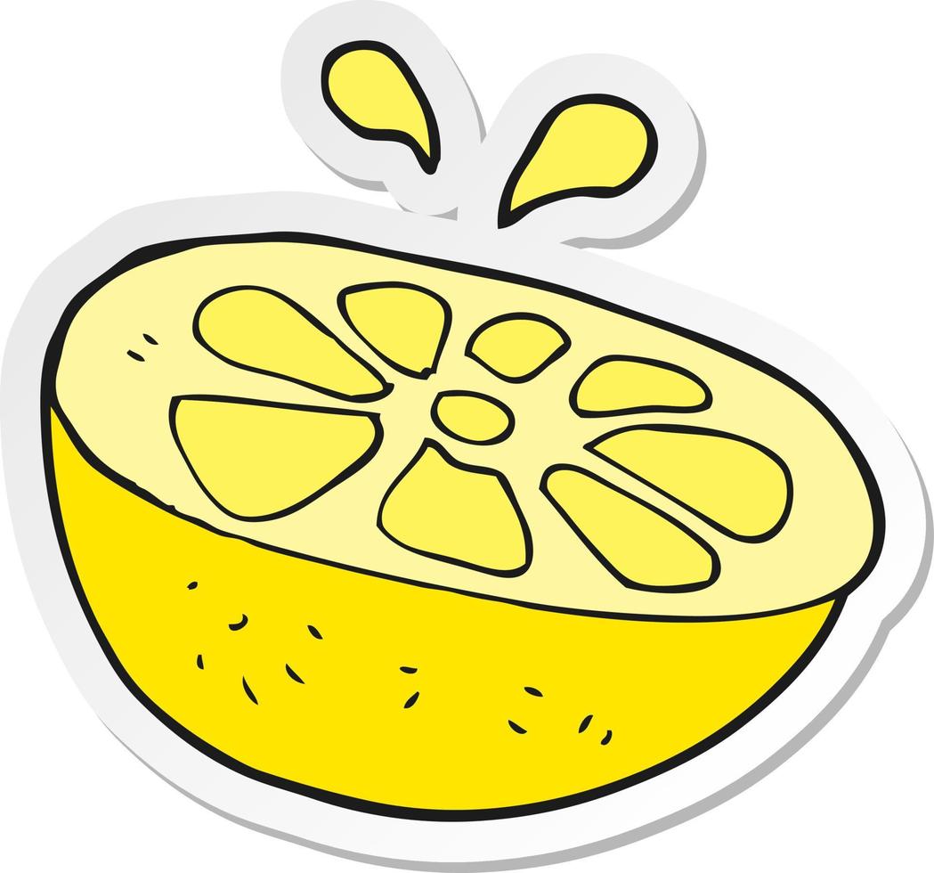 adesivo de um limão de desenho animado vetor