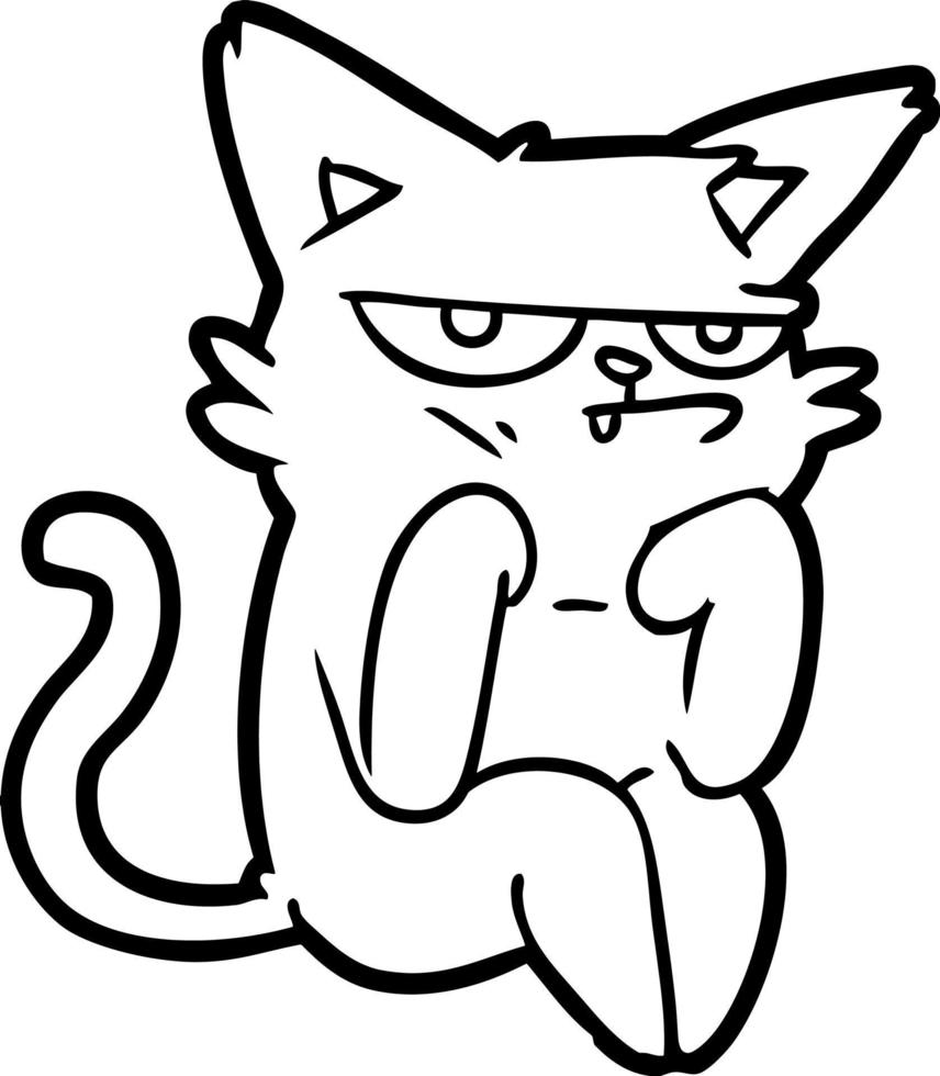 gato de desenho animado mal-humorado vetor