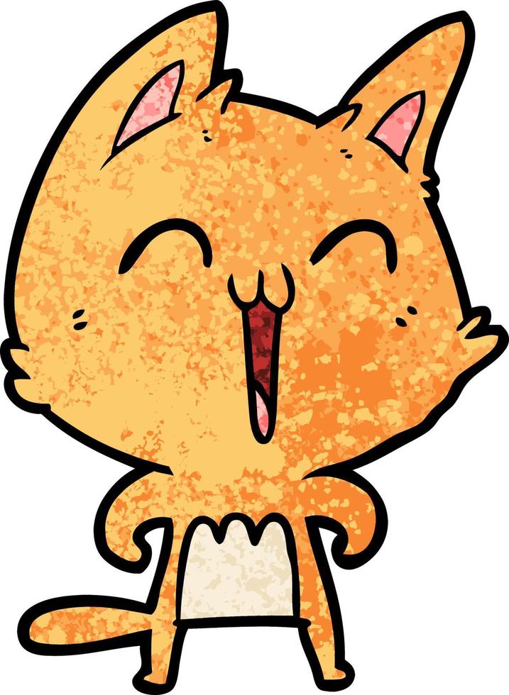 gato de desenho animado feliz vetor